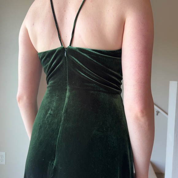✨✨Jasmine B2 Dress Hunter Green Velvet Stretch Spaghetti Strap Party SZ 8 10 - Picture 8 of 9